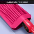 thumbnail image 3 of ZAXOP Bolsa de silicona resistente para plancha, rizador, herramientas para el cabello caliente (rosa intenso), 3 of 5