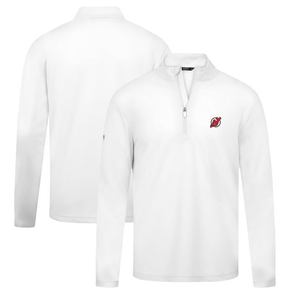Men's Levelwear White New Jersey Devils Heron Insignia Core Quarter-Zip Jacket