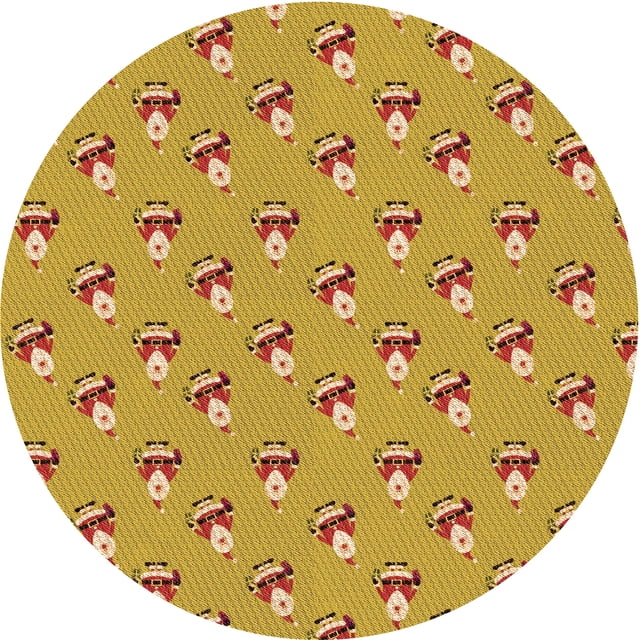 Ahgly Company Tapis d'Intérieur Lavables en Machine, Ronds, Transitionnels, Jaune Safran, Ronds de 5'