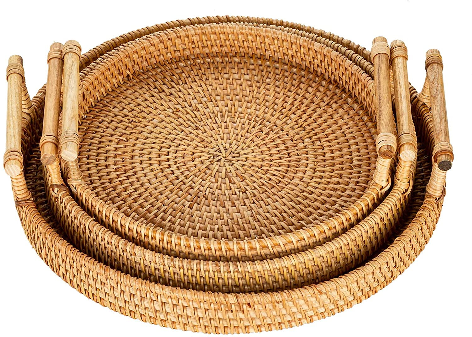 Details about / Vintage Handmade Oval Bread Rattan Woven Basket Made Decorative With Handle