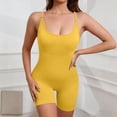 thumbnail image 5 of YUNAFFT Slimming Seamless Solid Color Yoga Bodysuit with Removable Padded Bra and Cross Back Straps for Women, 5 of 6
