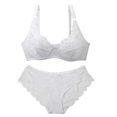 thumbnail image 3 of Lencería Sexy de encaje de talla grande para mujer, Conjunto de sujetador de copa BCDE transparente y grueso, ropa interior transpirable, bragas, 3 of 5