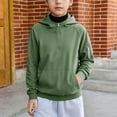 thumbnail image 3 of Boy's Long Sleeve Hoodies Casual Loose Hooded Sweatshirts Kids Quarter Zip Pullover with Kangaroo Pocket 5-15Y, 3 of 6