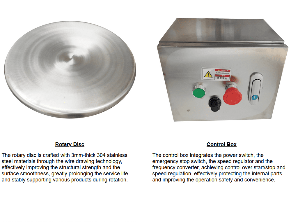 1200MM Diameter Rotary Round Disc Material Sorting Machine Stainless Steel 110V
