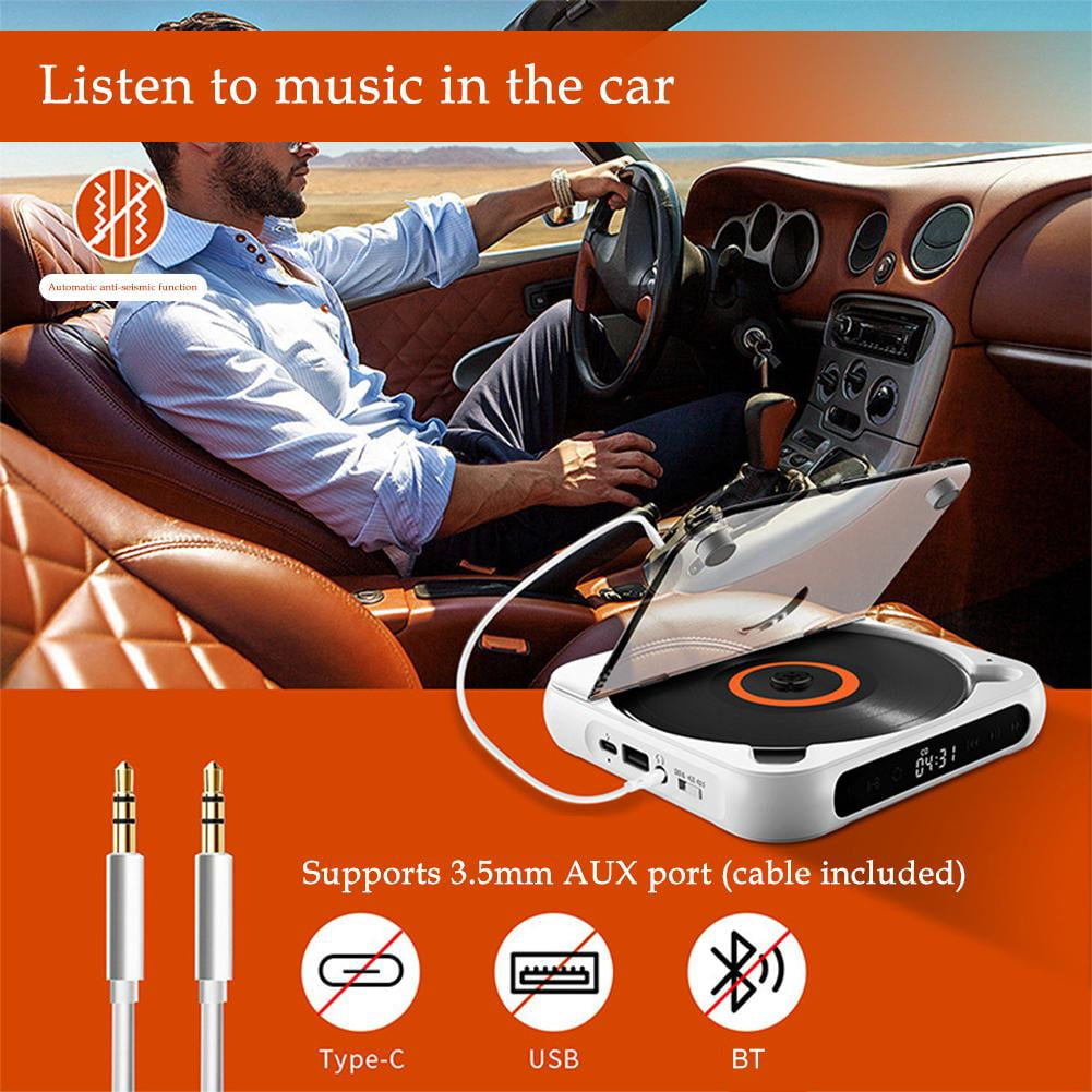 Portable Bluetooth 5.1 CD Player with LCD for Home and Travel