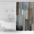 thumbnail image 4 of Shower Curtain Brown Gray Gradient Color Block Waterproof Shower Curtain Set with Hooks for Bathroom Showers,Stalls and Bathtubs,72x78In Abstract Oil Painting Art, 4 of 8