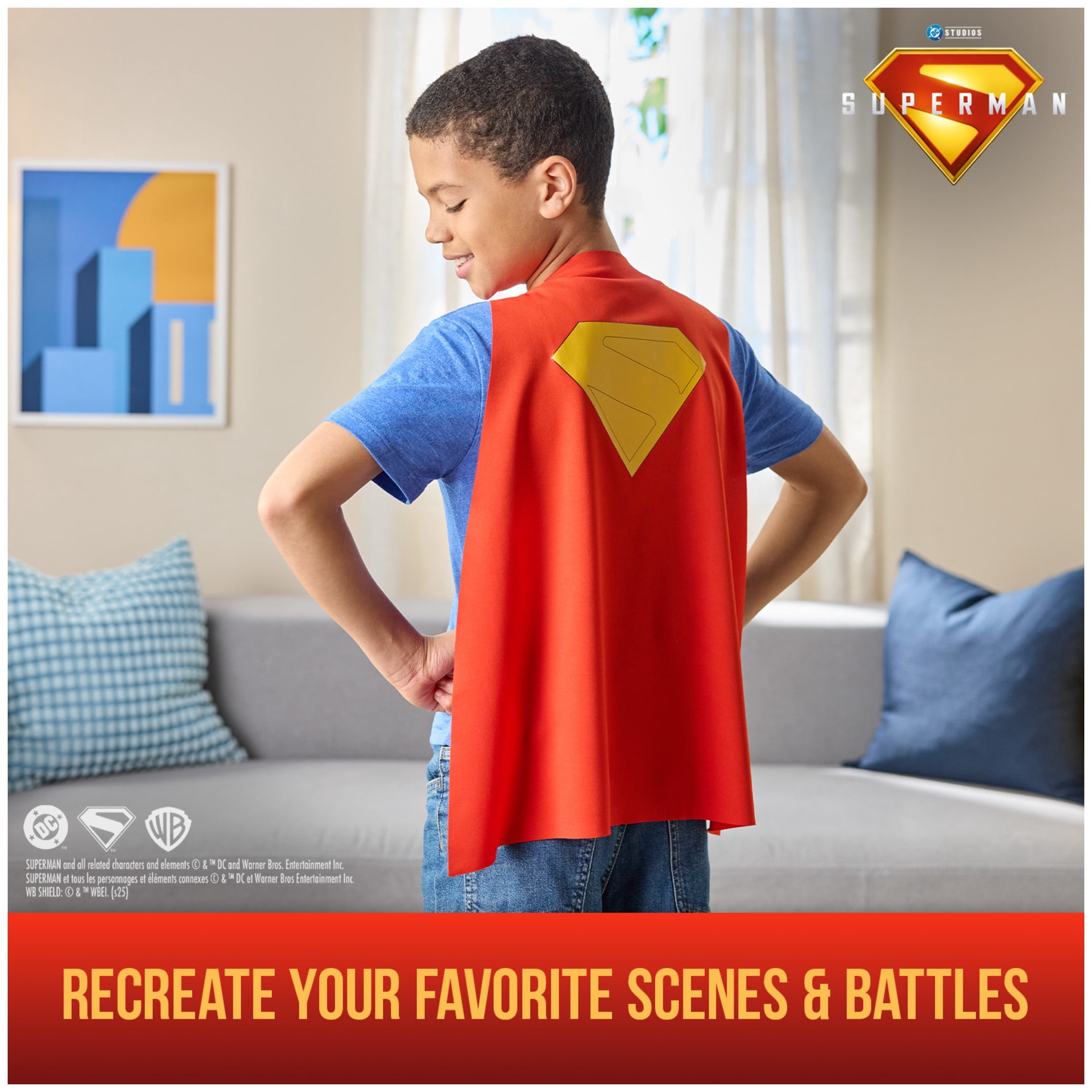 DC Comics SUPERMAN, Power Cape Set, Super Heroes Costume, for Children Ages 4 and up (Unisex)