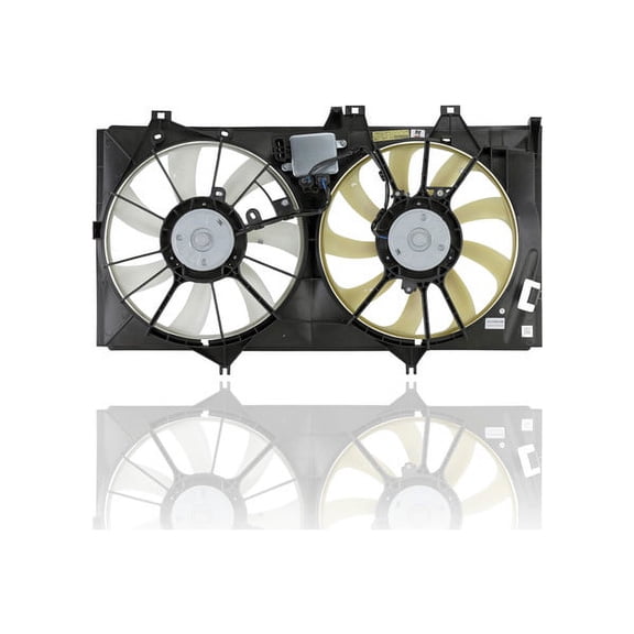 Dual Radiator and Condenser Fan Assembly - Cooling Direct Compatible/Replacement for '13-18 Lexus ES300h 4Cy/2.5h - With Fan Control Module - 7 / 9 Blade - 1671136130