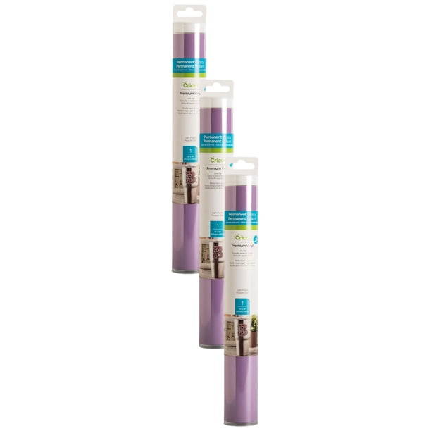 Vinilo Cricut Premium Permanente Lila Claro Paquete de 3 Rollos 1.2x12m