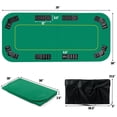 thumbnail image 2 of Spaco 80" x 36" Folding 8 Player Deluxe Texas Poker Table Top with Bag, Portable Anti-Slip Poker Table Mat, Convenient Foldable Poker Table Mat for Indoor, Green, 2 of 9