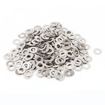300pcs Stainless Steel Flat Washers M5 x 10mm OD Silver Tone