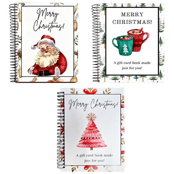 SomWiBe Handmade Christmas Gift Card Holders, Seasonal, Holiday Keepsake Album, 3 Count (3 Pack)