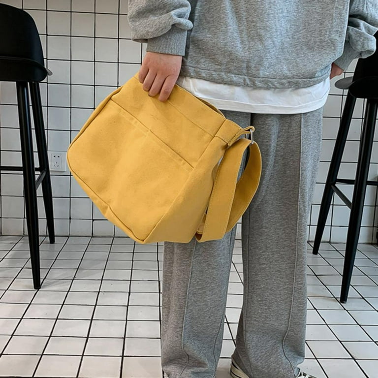 Kavoc Casual Canvas Messenger Bags Women Large Capacity Shoulder Handbag (Black) Yellow 310*280*80(Mm)
