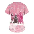 thumbnail image 3 of Feancey Chirtsmas Womens Scrub Tops Fashion Printed Work Uniform T-Shirt Stretchy V Neck Short Sleeve Nurse Shirts Xmas Casual Tunic Blouse with Pockets Multicolor XXL, 3 of 3