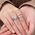 thumbnail image 4 of Newshe Jewellery Engagement Wedding Ring Set Rings For Women 925 Sterling Silver 3pcs 2.5ct Pear White Cz Blue Size 11, 4 of 9