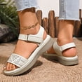 thumbnail image 6 of LOVZFMLL Women's Sandals Comfort Walking Hiking Wedges Sandals with Arch Support Open Toe Ankle Strap Casual Summer Sandals White 7, 6 of 9