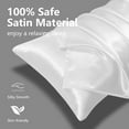thumbnail image 4 of Satin Pillowcase Standard Pillow Cases Set of 2 Silky Pillow Cover with Envelope Closure,White 20x26 inches MYDOMIC, 4 of 9