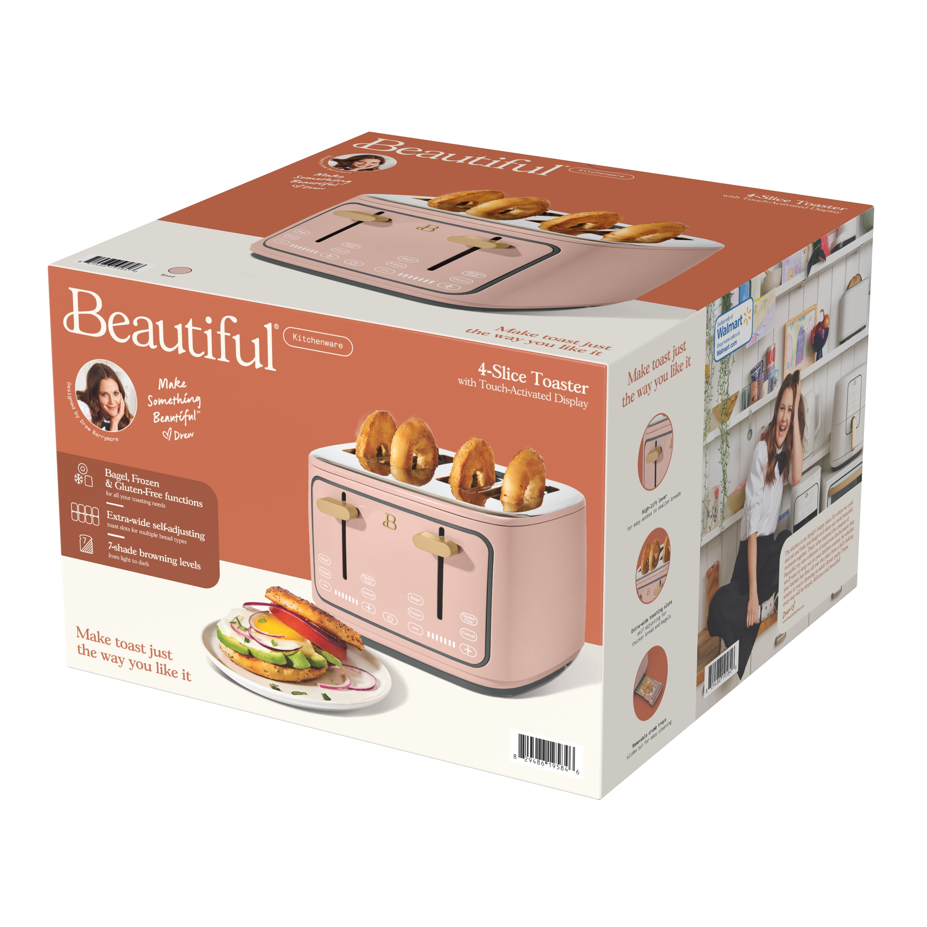 Beautiful 4-Slice Toaster with Touch-Activated Display, Rose Beautiful 4-Slice Toaster with Touch-Activated Display, Rose