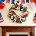 thumbnail image 4 of GFHFHITJ Patriotic Wreath for Front Door, Artificial Red White Blue Wreath Decorations, Summer Hanging Wreath for Memorial Day July 4th Home Decor, 4 of 6