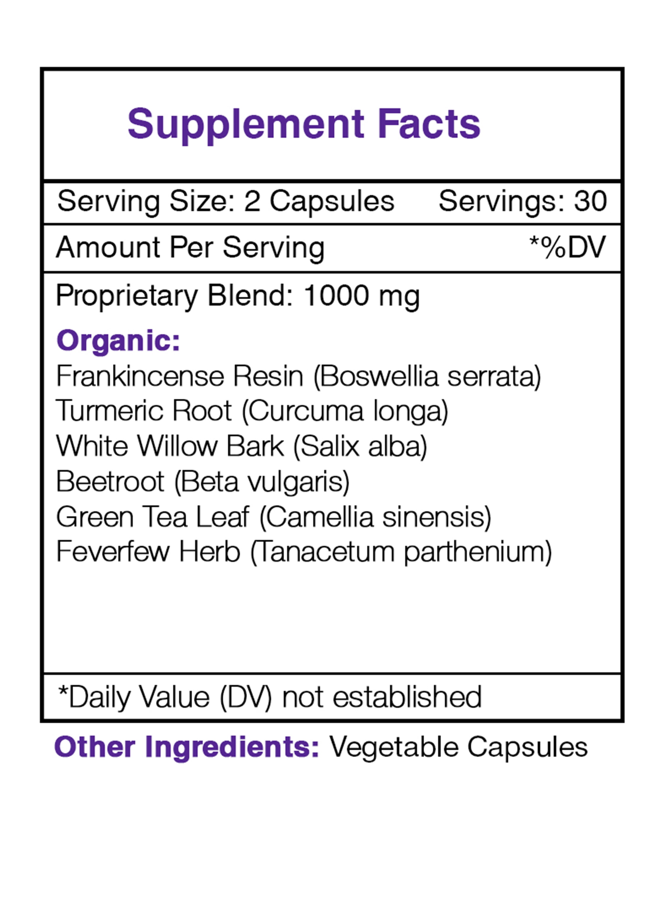 Secrets of the Tribe Minor Pain Care Capsules Dietary Supplement, Natural Herb Blend, Made from Frankincense, Turmeric, White Willow, Beet Root, Green Tea, Feverfew 60 Count