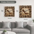 thumbnail image 5 of Leopard Print Wooden Wall Clock Silent Non Ticking, Vintage Rustic High Heels Animal Texture Square Wall Clocks Battery Operated, Decor Clock for Home Office, Living Room, Kitchen, 10 Inch, 5 of 9