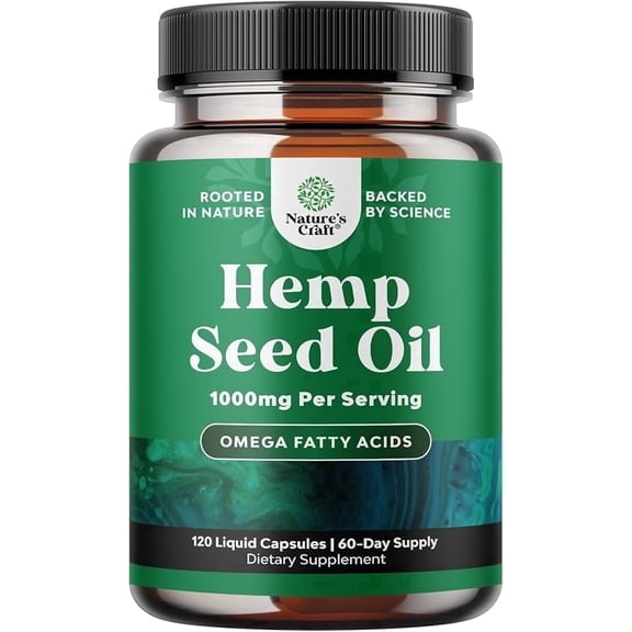 Natures Craft Hemp Seed Oil Cold-Pressed Softgel ,120 Softgels