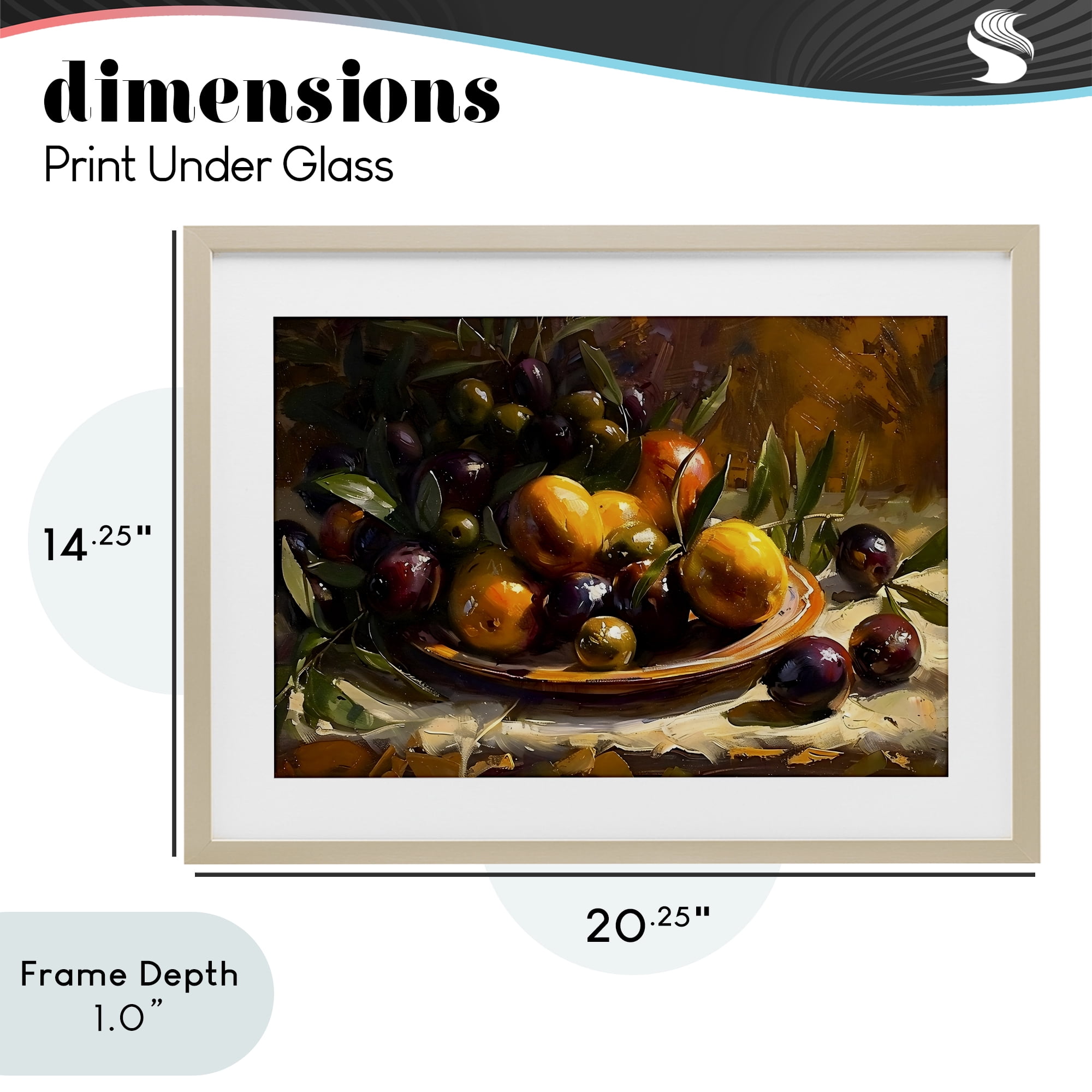 Stupell Industries Array of Olives & Citrus Birch Framed Print Under Glass, design by Creative Studio
