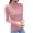 Pink, variant on Womens Tops & T-Shirts- Round-Neck Casual Ladies Double-sided Velvet Cationic Self-heating Warm Bottoming Shirt Long-sleeved Outer Wear Short T-Shirt