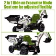 thumbnail image 6 of 24V JCB Ride on Excavator Toy, 3 in 1 Ride on Tractor Truck with Remote Control, Powered Ride on Bulldozer Kids Electric Vehicles with Front Loader Bulldozer, Digger, Adjustable Seat, Green+White, 6 of 6