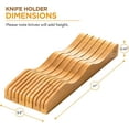 thumbnail image 2 of In-Drawer Knife Block - Bamboo Knife Drawer Organizer for Kitchen - Fits 5 Long + 6 Short Knives - Store Knives with Blades Pointing Down - Wooden Steak knife Holder without Knives, 2 of 9