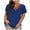 Blue, variant on fatyb Womens Plus Size Tops Criss Cross V Neck Loose T-Shirts Casual Short Sleeve Solid Color Blouses