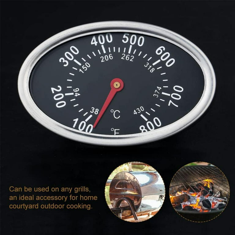 BBQ Grill Lid Thermometer Heat Indicator Replacement for Grill Master Nexgrill