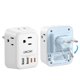 thumbnail image 1 of Adaptador de Viaje LENCENT Europeo Blanco con 4 Salidas CA y 4 Puertos USB para Hombre, 1 of 7