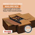thumbnail image 3 of AVIDITI Cajas para correo de cartón corrugado de fácil plegado, 12 1/2 pulgadas de largo x 12 1/2 pulgadas de ancho x 1 pulgada de alto, paquete de 50 | A prueba de aplastamiento para envío por correo, 3 of 5