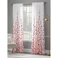 thumbnail image 4 of Red Sheer Curtains 84 Inch Length 2 Panels Set, Polka Dots Watercolor Abstract Art Voile Window Treatment Rod Pocket Curtains Sheers Drapes for Bedroom/Living Room/Kitchen 52"x84"x2, 4 of 7