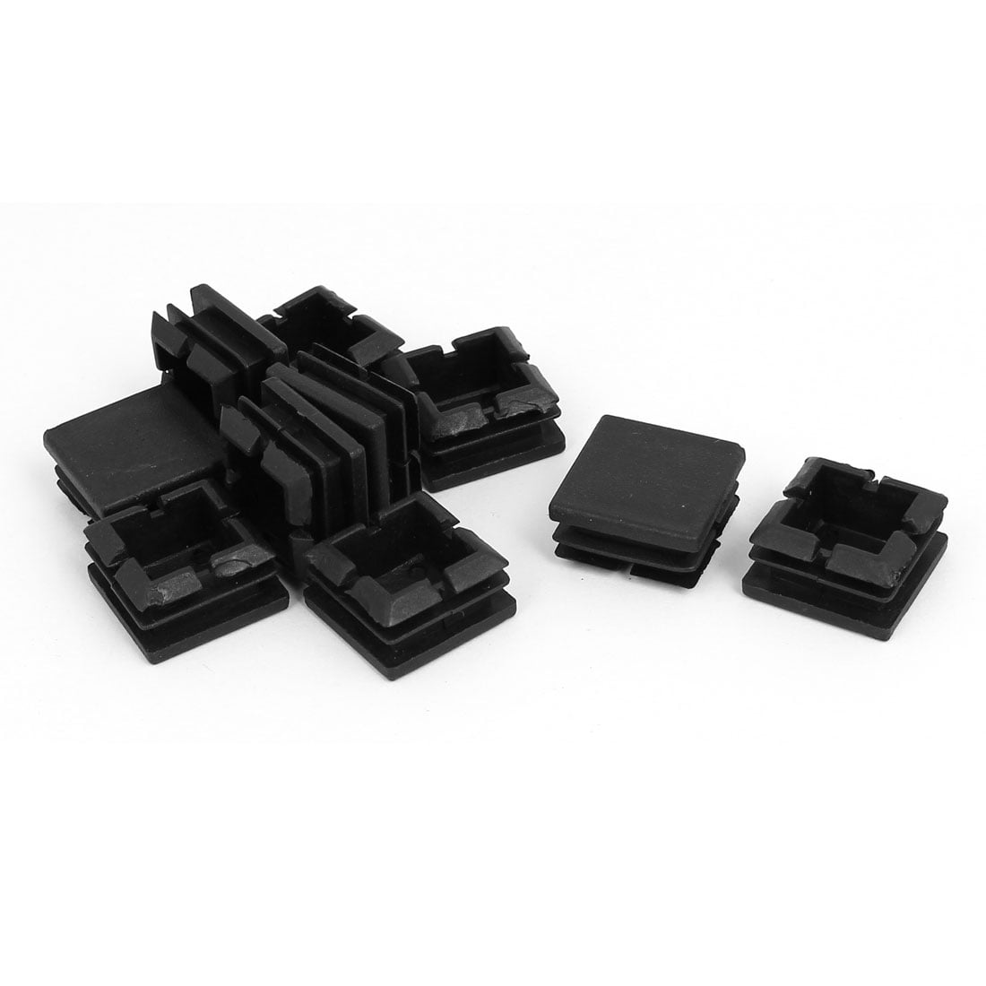 25mmx25mm Plastic Square Blanking End Caps Tube Plug Inserts Black 10pcs