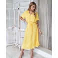 thumbnail image 5 of AURA Women Summer Maxi Dress V Neck A Line Polka Dot Lace Casual Vacation Dress, 5 of 6