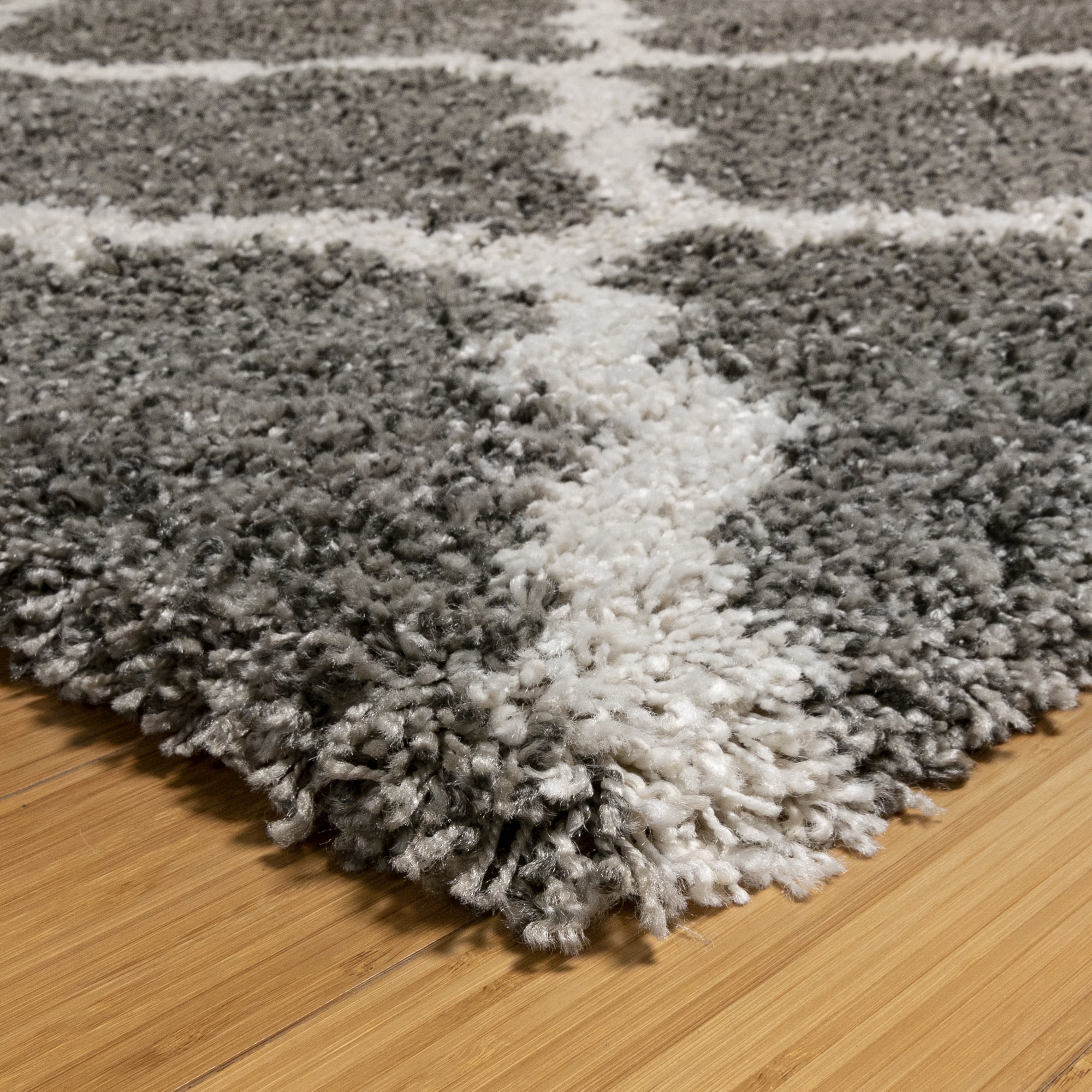 Gertmenian Ultimate Shag Moroccan Tile Gray Indoor Area Rug, 8' Round