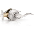 thumbnail image 1 of Passage Door Lever [NonLocking Lever Set] NonLocking Door Handle Set for Hallway or Closets Keyless Satin Nickel Finish Wave Door Lock Reversible Right & Left Side Hande, 1 of 7