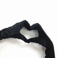thumbnail image 3 of Guantes largos de terciopelo dorado para mujer, de manga larga, para banquetes, color negro, 3 of 3