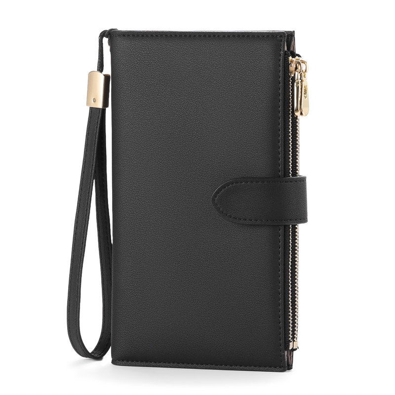 Falan Mule Women's Slim Leather Wallet, Black photo 8