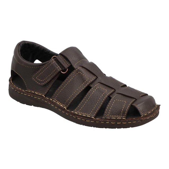 Huaraches Hombre Piel Natural Cómodos Velcro Vandana Sandalias cafe 26.5 VANDANA 164