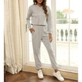 thumbnail image 2 of Chándal con capucha y cordón, manga larga, top corto, pantalones casuales, chándal para mujer, 2 of 6