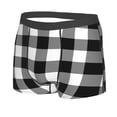 thumbnail image 2 of Fotbe White And Black Plaid Men’s Total Support Pouch Boxer Briefs, X-Temp Cooling, Moisture-Wicking Underwear, Regular, Long-leg and Trunk-Large, 2 of 9