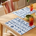 thumbnail image 4 of Placemat Set of 4 Abstract Blue Geometric Placemats for Dining Table Vintage Ethnic Style Washable Table Mats for Kitchen and Party Decor Indoor & Outdoor Use, 4 of 8