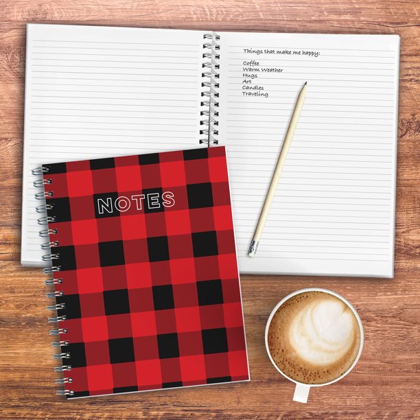 Buffalo Plaid Spiral Lined Journal Notebook