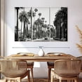 thumbnail image 3 of Elephant Stock Black California La Palm Alley Wall Art - Horizontal Multi Panel Canvas - Living Room Wall Decor - City Multi Panel - Black And White Decor By Philippe Hugonnard - 65" x 42", 3 of 8
