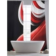 thumbnail image 5 of Abstract Stitching Sheer Curtains 84 Inches Long 2 Panels Black Red Gary Water Ripple Stripe Light Filtering Semi Sheer Window Curtains Drapes for Bedroom Living Room 52"x84", 5 of 7