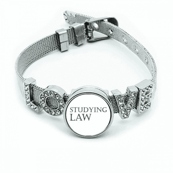 Short Phrase Studying Law Bracelet Wristband Crystal Love Adjustable Bangle