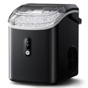 Simzlife 35lbs/24H Nugget Ice Maker Countertop,Portable Pebble Crushed Soft Chewable Ice Maker Machine with Self-Cleaning, Black